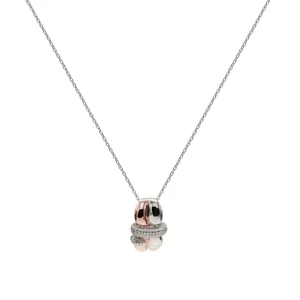 Colgantes Bicolor | LINEARGENT Collares con colgantes diseño irregular abrazados por un carril de circonitas