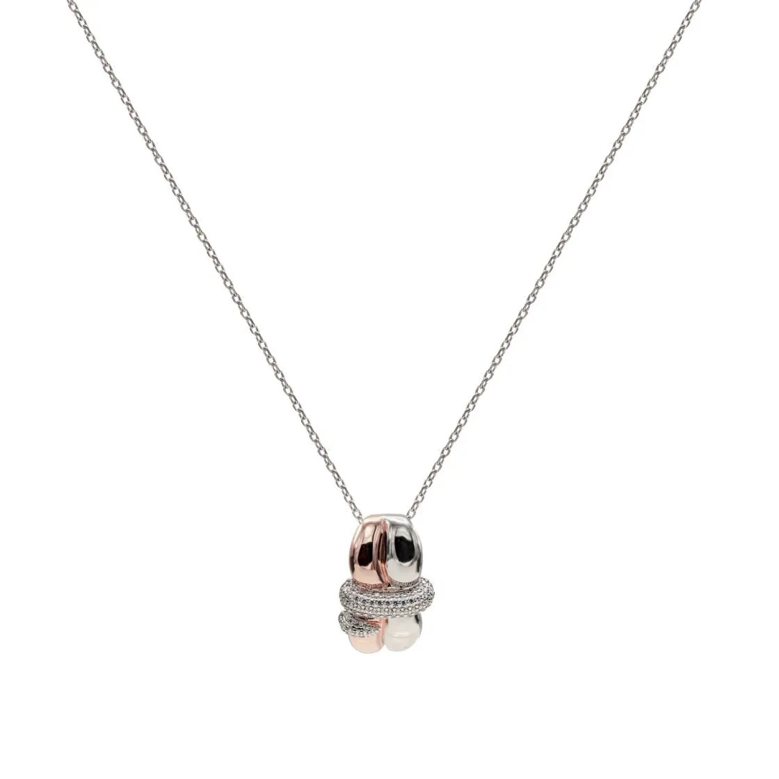 Colgantes Bicolor | LINEARGENT Collares con colgantes diseño irregular abrazados por un carril de circonitas