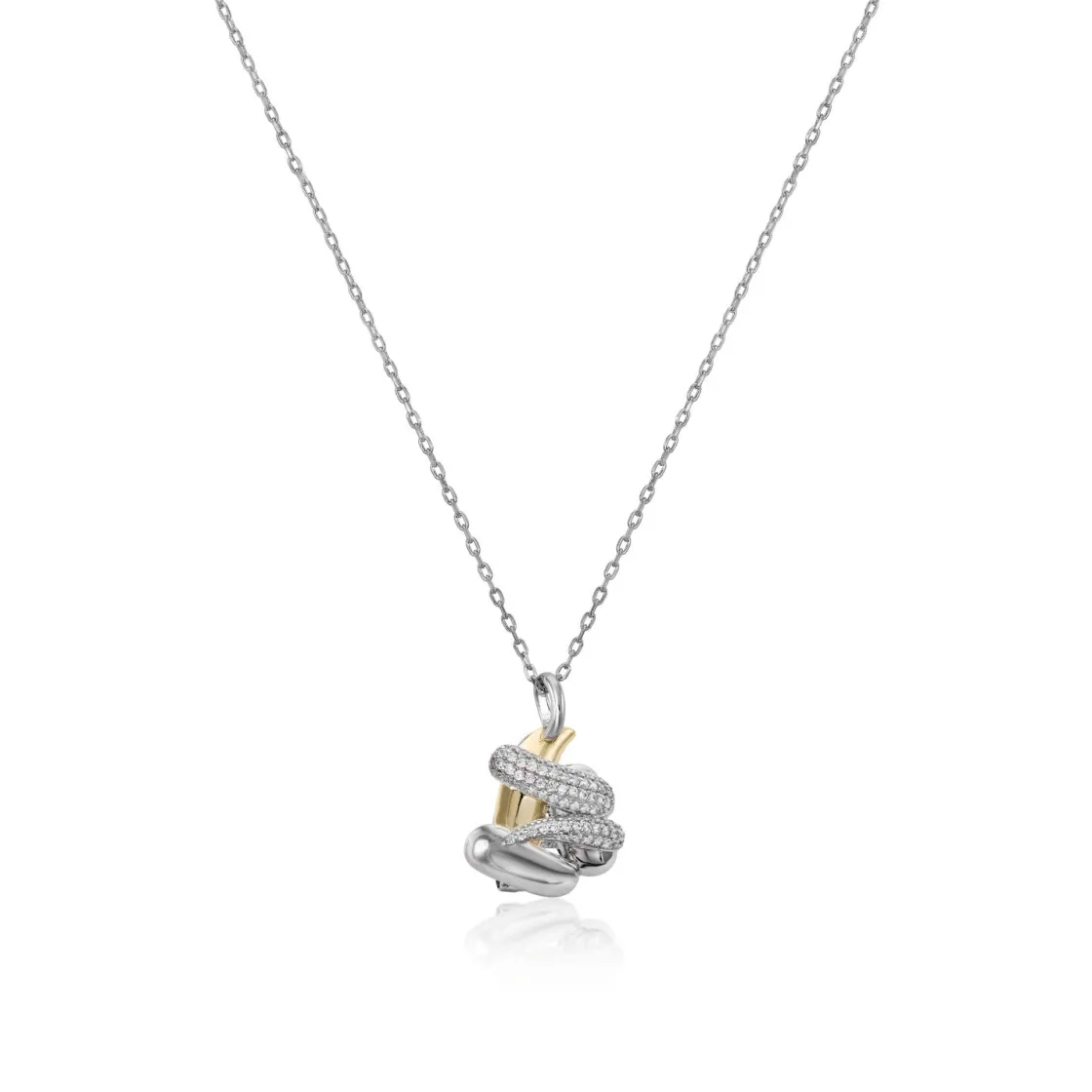 Colgantes Bicolor | LINEARGENT Collares con colgantes diseño irregular y bicolor con circonitas