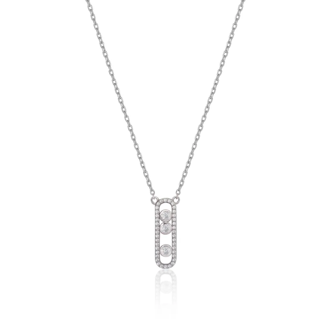 Colgante Brillante | LINEARGENT Collares con colgantes diseño link con circonitas