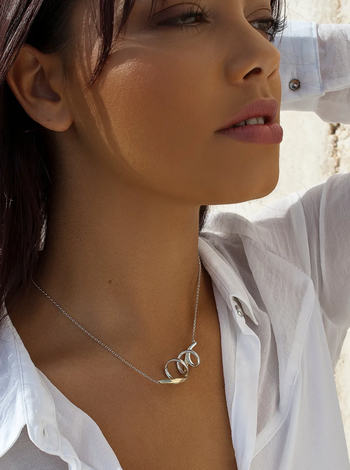 Colgantes Bicolor | LINEARGENT Collares con colgantes diseño tirabuzón bicolor