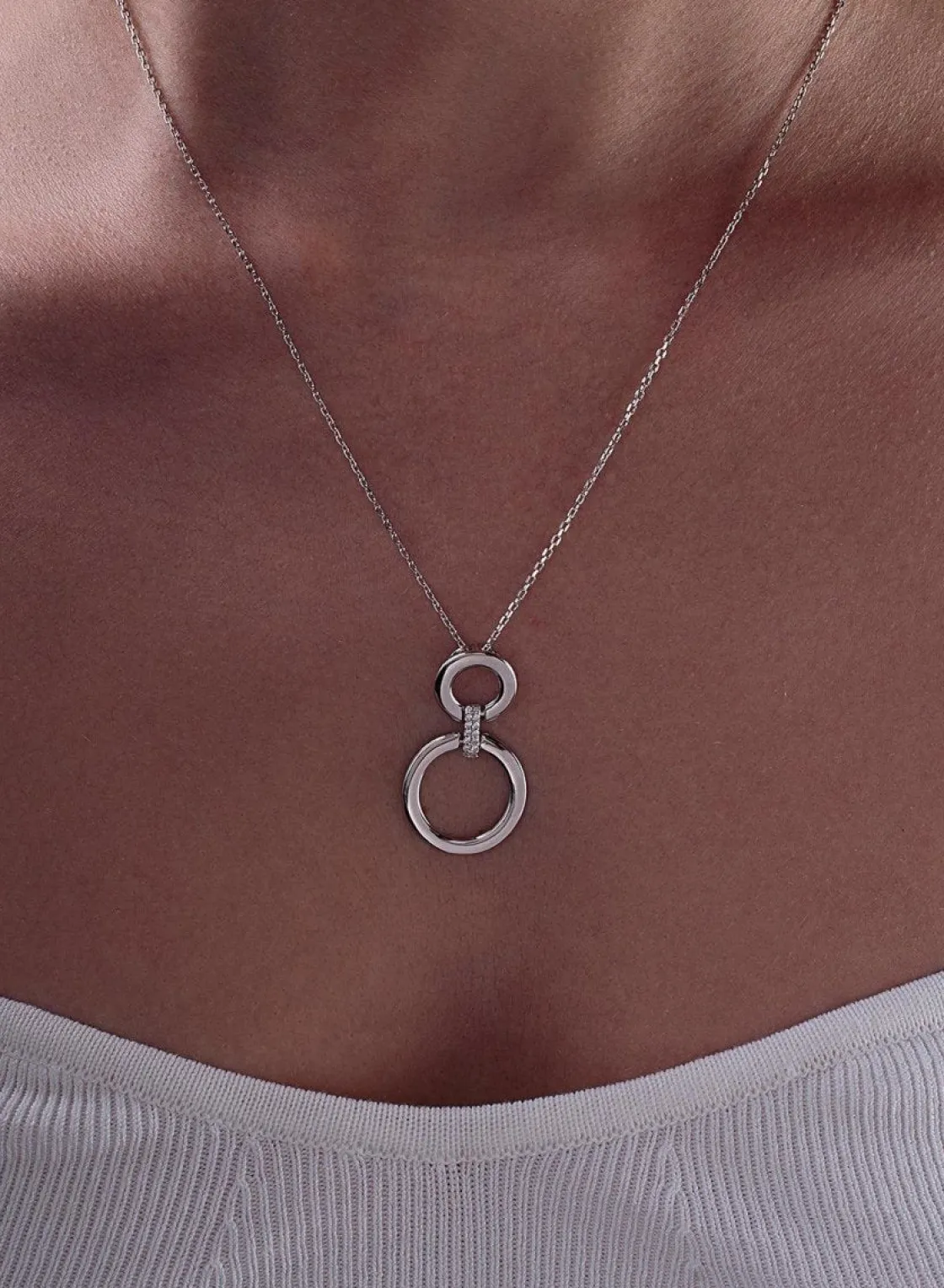 Colgante Brillante | LINEARGENT Collares con colgantes doble diseño circular