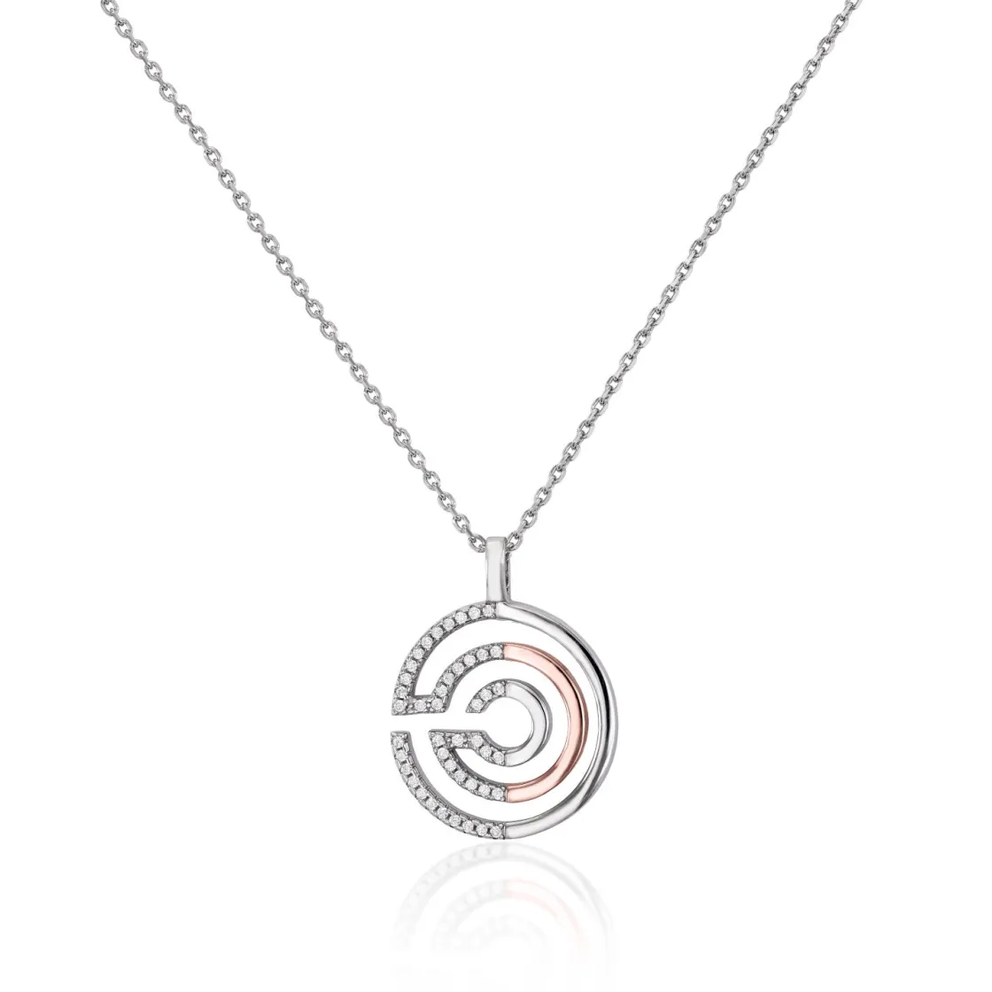 Colgantes Bicolor | LINEARGENT Collares con colgantes en forma de ''c'' y circonitas