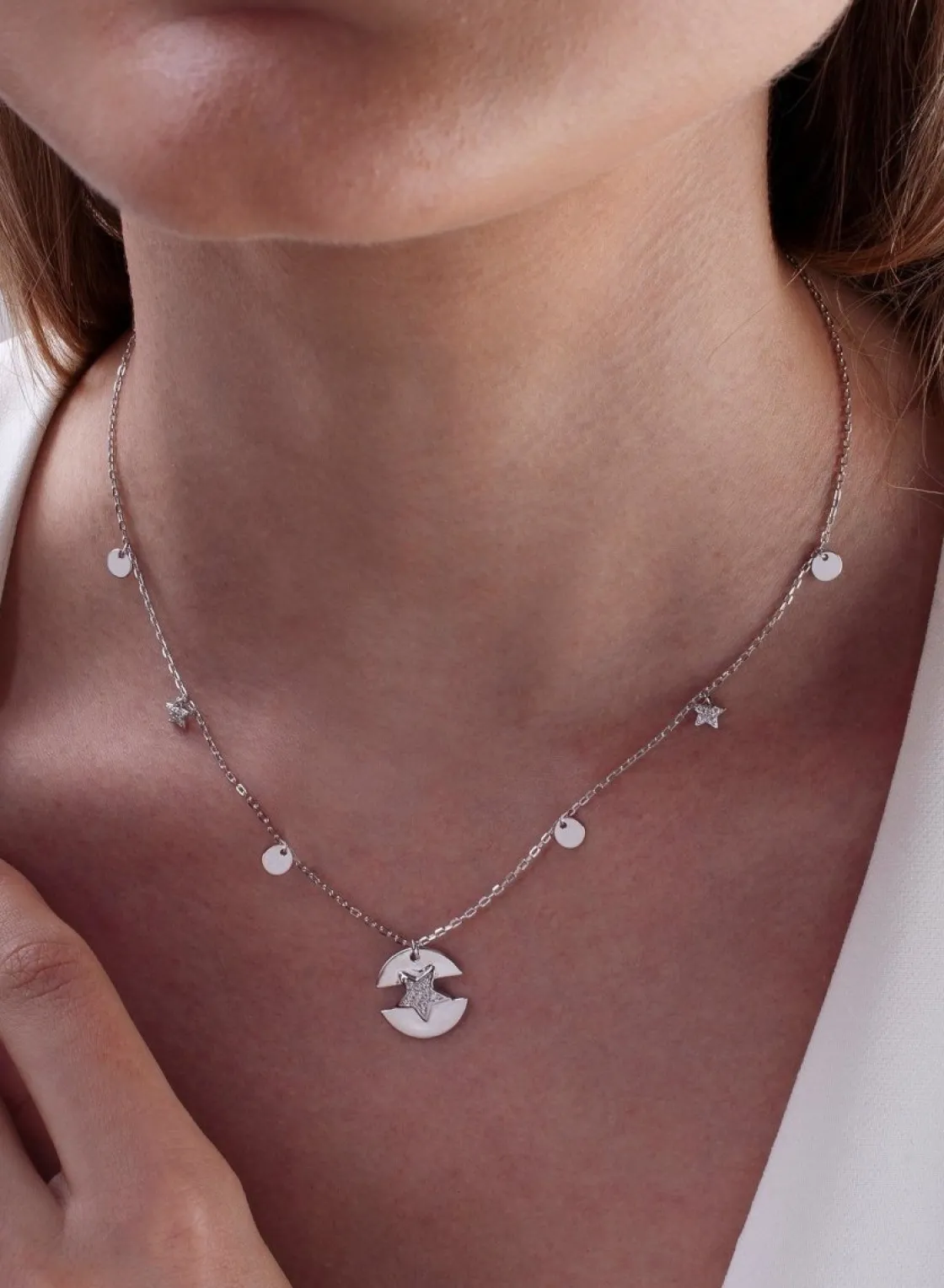 Collares Con Mini Colgantes | LINEARGENT Collares con colgantes en plata diseño estrella