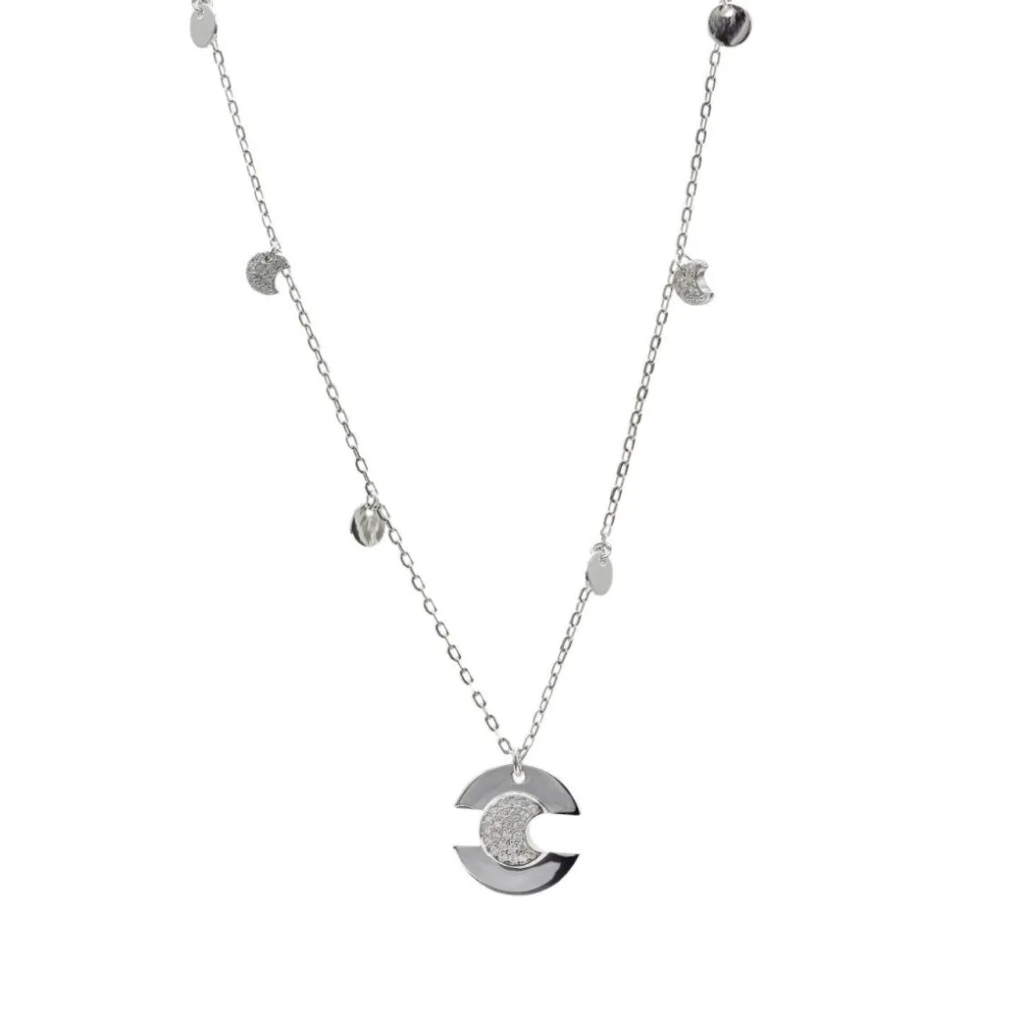 Collares Con Mini Colgantes | LINEARGENT Collares con colgantes en plata diseño luna