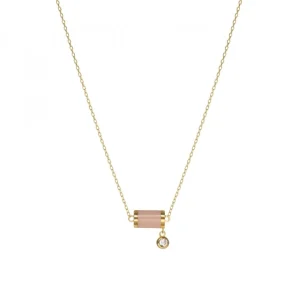 Collares Cortos | LINEARGENT Collares con colgantes motivo central en tono rosa y circonita a modo de charm