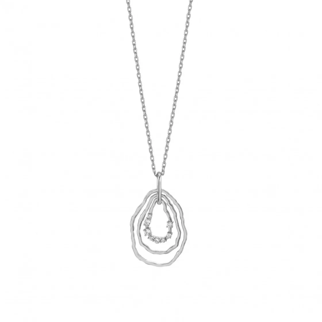 Colgante Brillante | LINEARGENT Collares con colgantes pieza ovalada y destellos de circonita