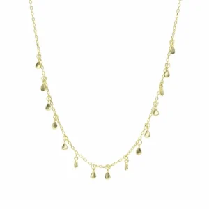 Collares Con Mini Colgantes | Collares Cortos | LINEARGENT Collares con colgantes plata baño en oro diseño lágrimas