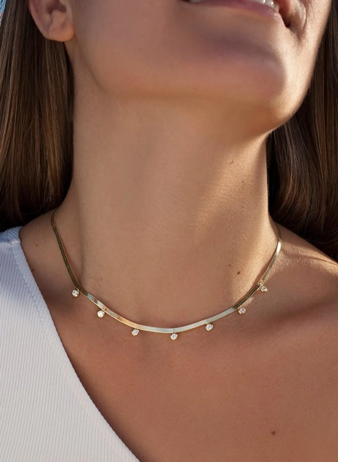 Collares Con Mini Colgantes | Collares Cortos | LINEARGENT Collares con colgantes plata baño en oro snake