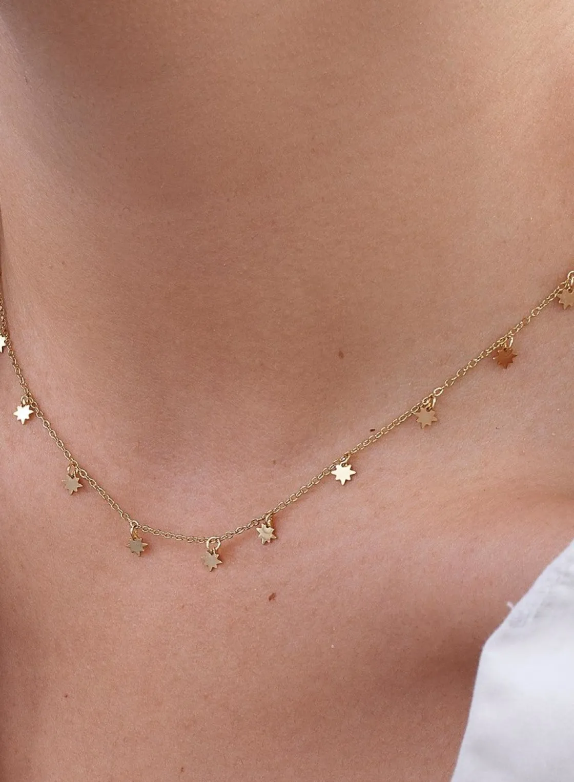 Collares Con Mini Colgantes | Collares Cortos | LINEARGENT Collares con colgantes plata baño oro mini estrellas
