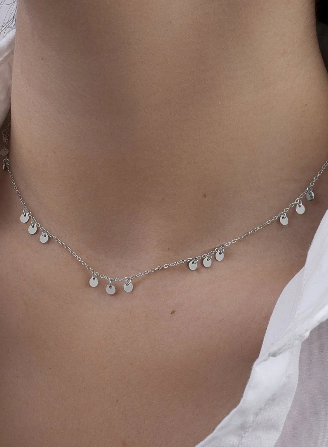 Collares Con Mini Colgantes | Collares Cortos | LINEARGENT Collares con colgantes plata baño oro triple circulo