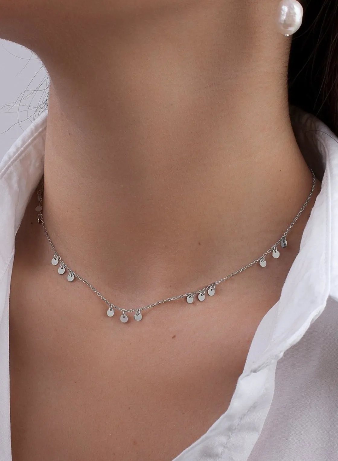 Collares Con Mini Colgantes | Collares Cortos | LINEARGENT Collares con colgantes plata baño oro triple circulo