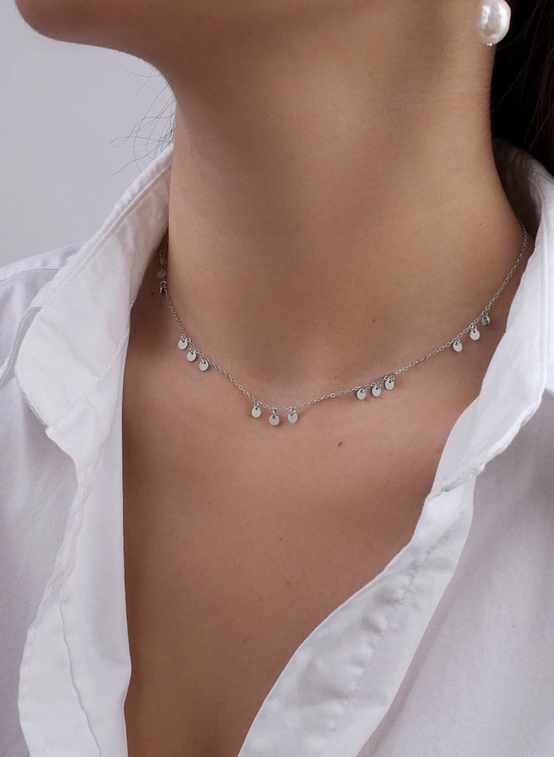 Collares Con Mini Colgantes | Collares Cortos | LINEARGENT Collares con colgantes plata baño oro triple circulo