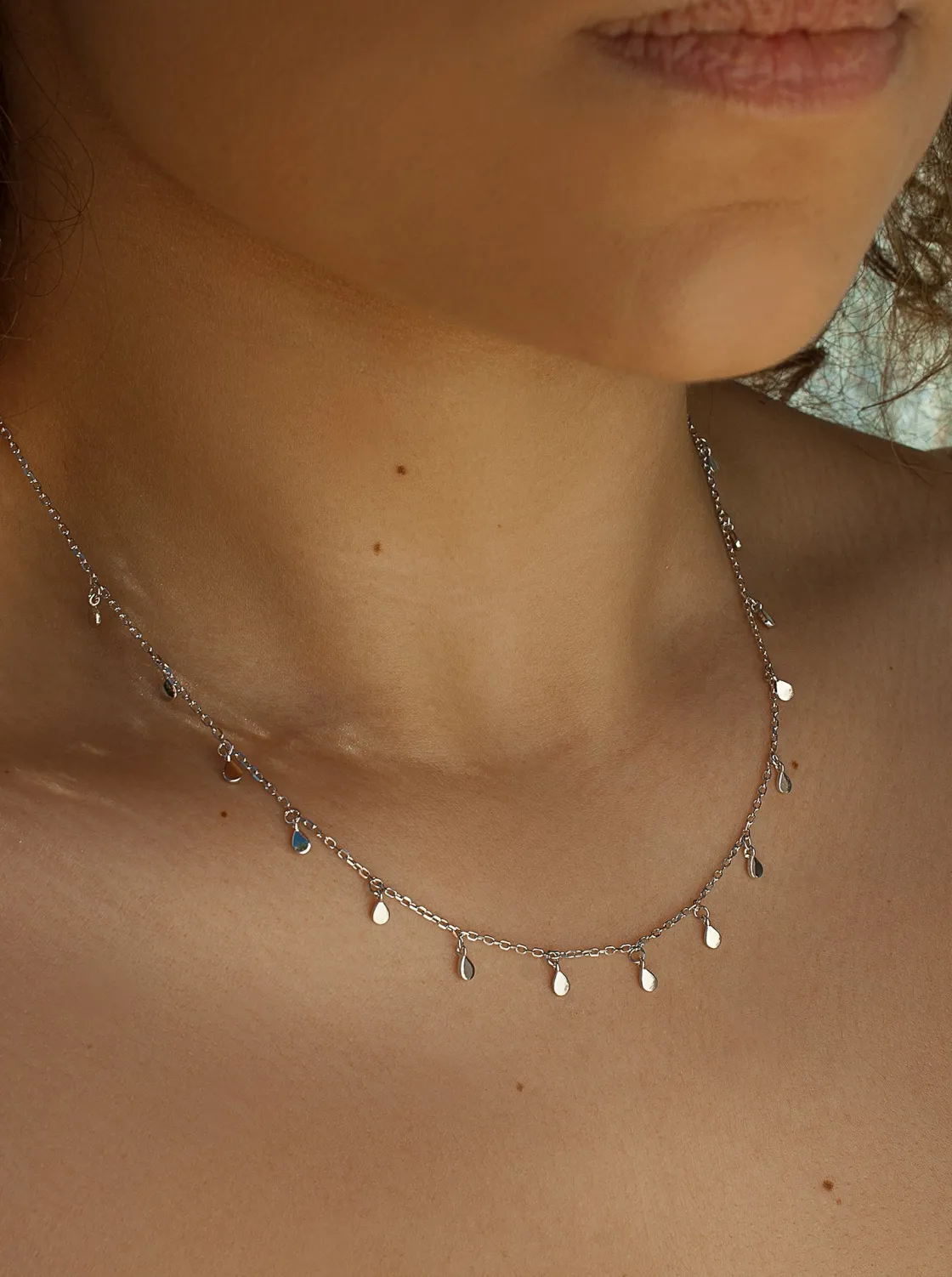 Collares Con Mini Colgantes | Collares Cortos | LINEARGENT Collares con colgantes plata diseño mini lágrimas