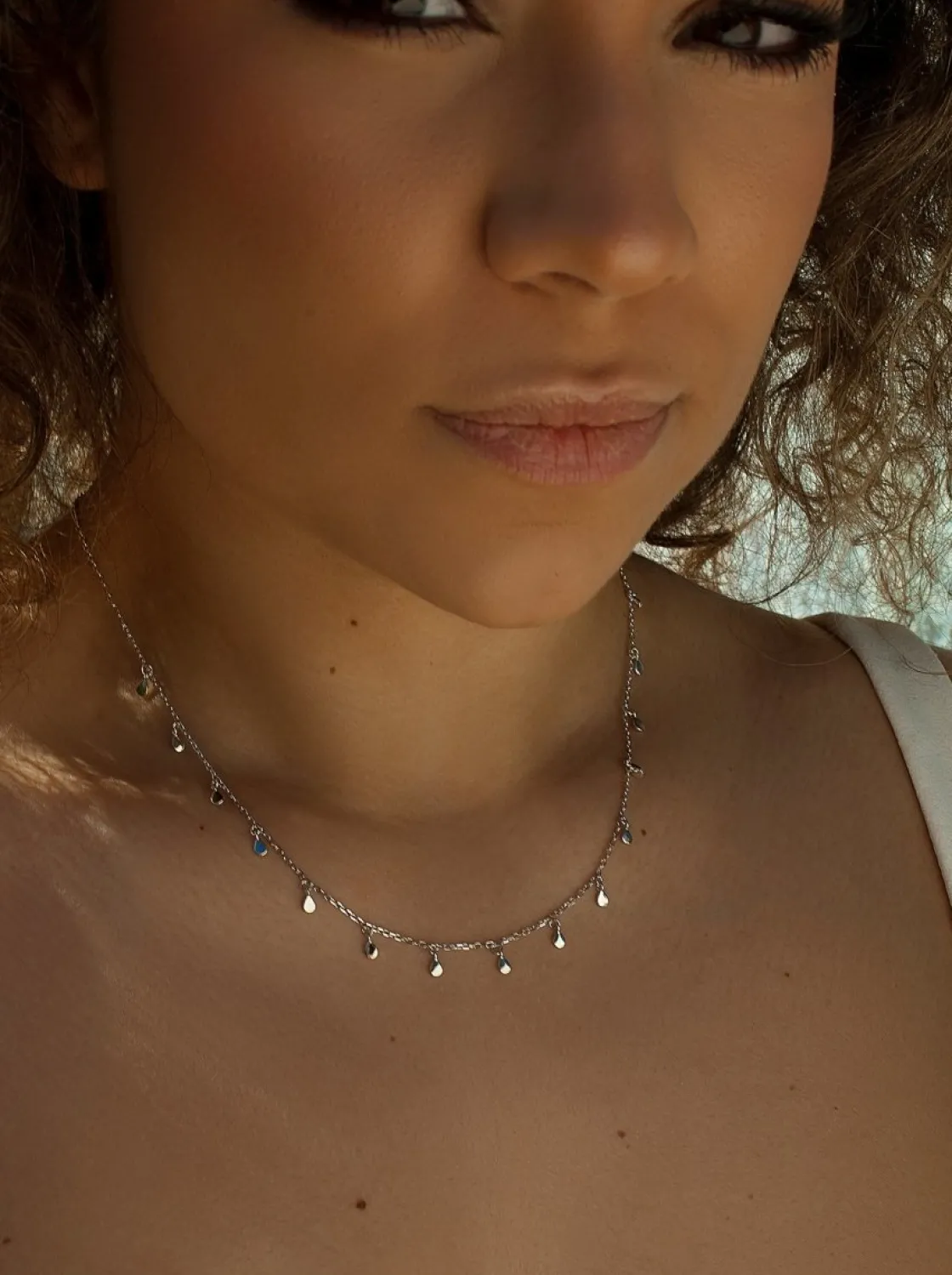 Collares Con Mini Colgantes | Collares Cortos | LINEARGENT Collares con colgantes plata diseño mini lágrimas