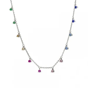 Collares Con Piedras | Collares Con Mini Colgantes | LINEARGENT Collares con colgantes plata diseño multicolor
