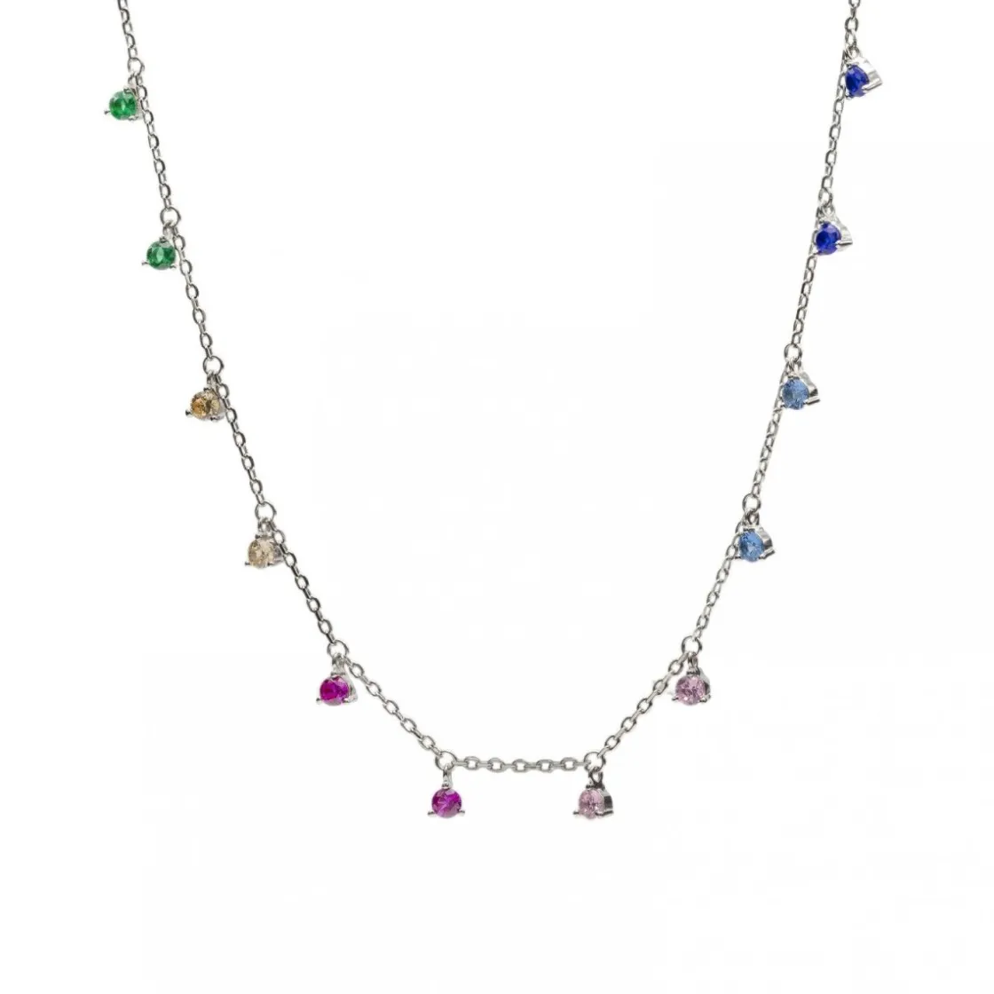 Collares Con Piedras | Collares Con Mini Colgantes | LINEARGENT Collares con colgantes plata diseño multicolor