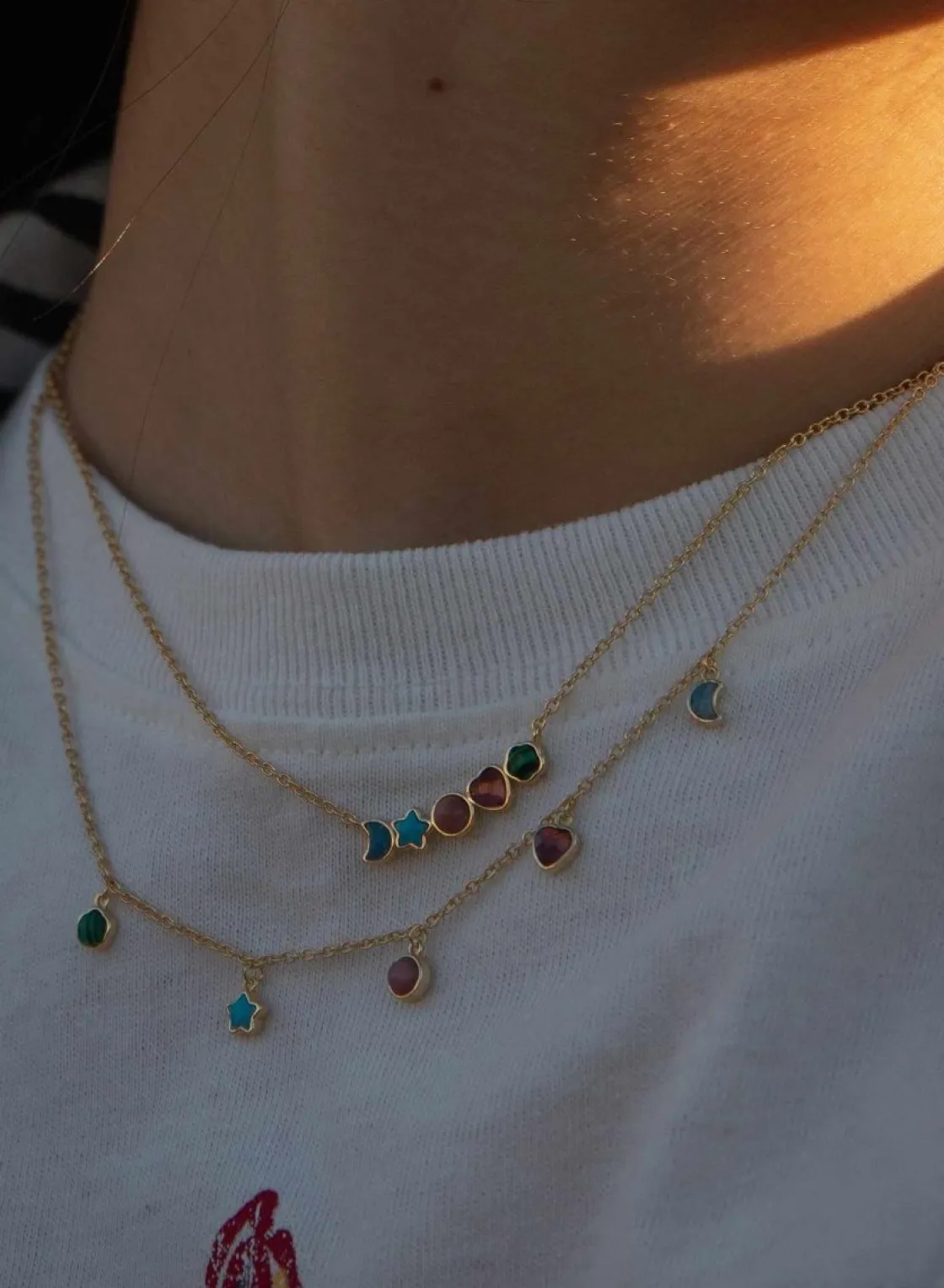 Collares Con Piedras | Colgantes Pequeños | LINEARGENT Collares con piedras de colores diseño multi motivo
