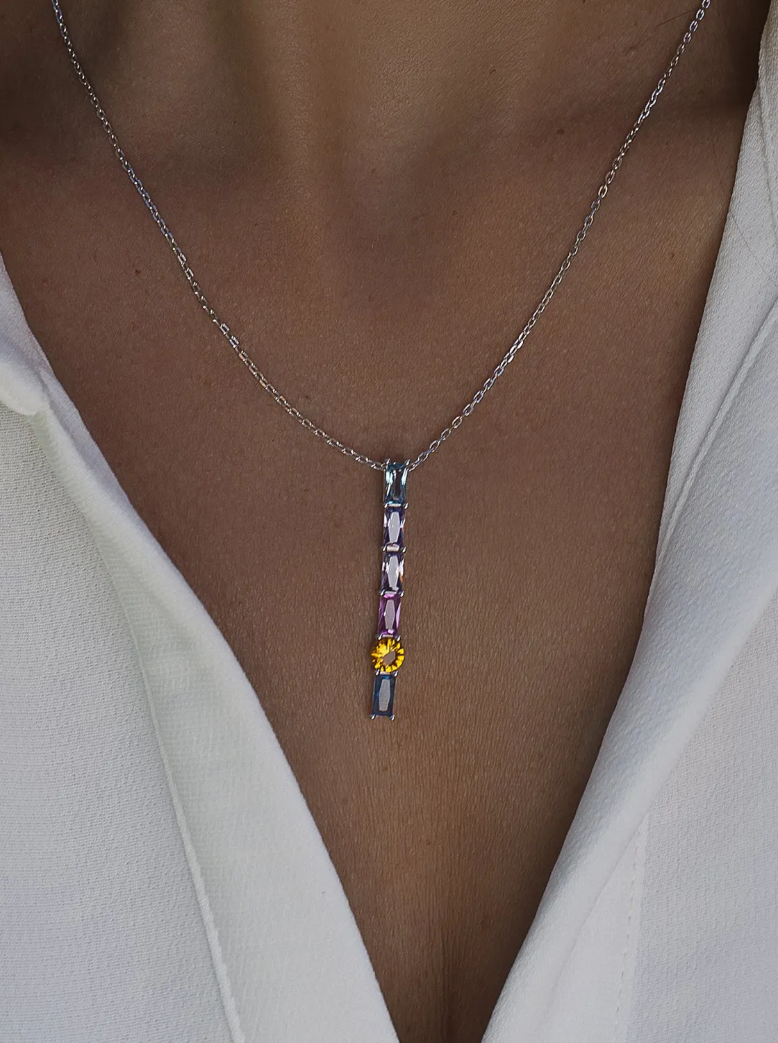 Collares Con Piedras | LINEARGENT Collares con piedras de colores estilo geométrico