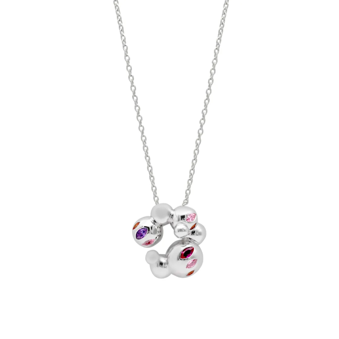 Collares Con Piedras | LINEARGENT Collares con piedras diseño bubbles tono rosado