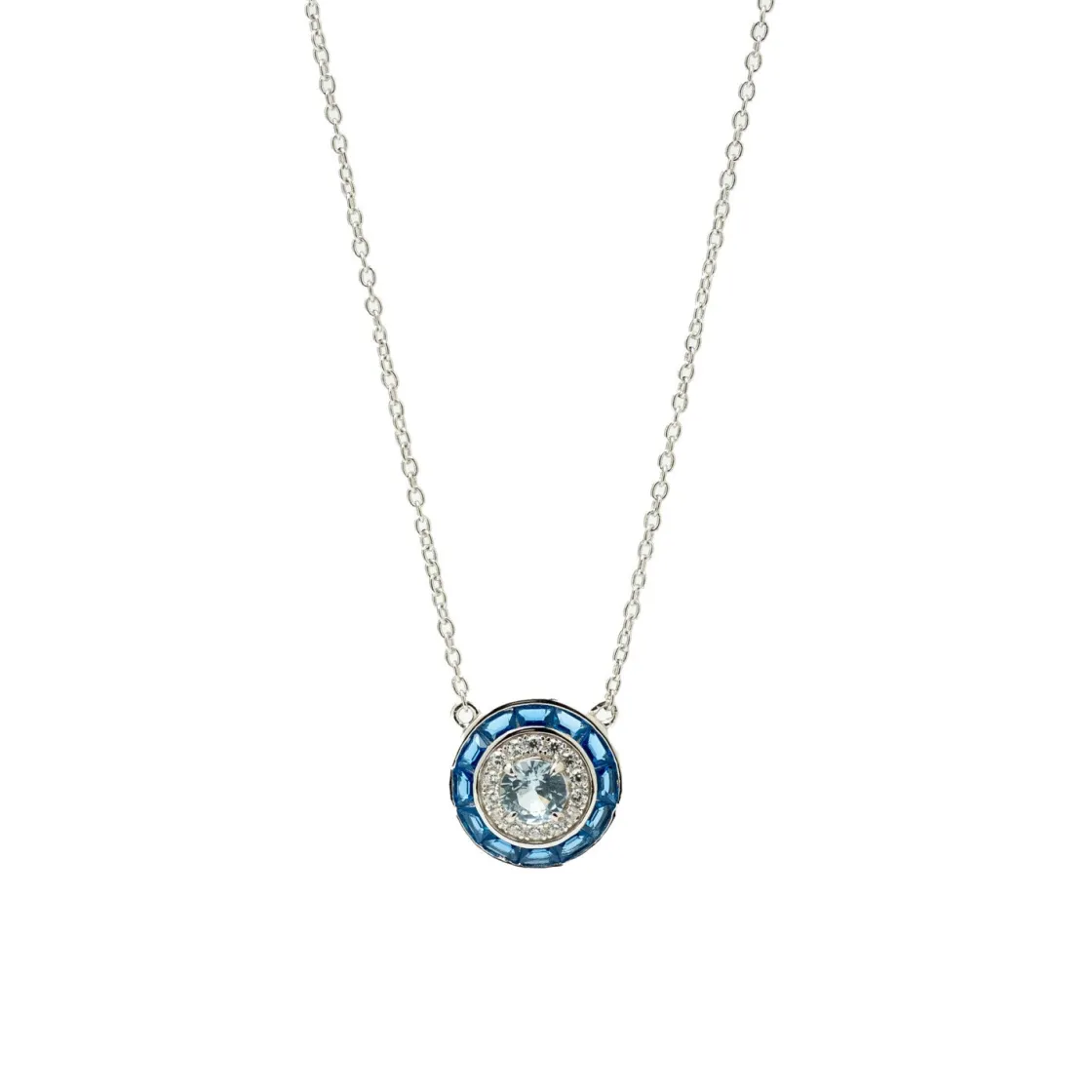 Collares Con Piedras | LINEARGENT Collares con piedras diseño circular tono azul