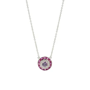 Collares Con Piedras | LINEARGENT Collares con piedras diseño circular tono fucsia