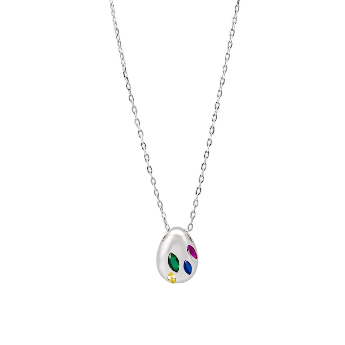 Collares Con Piedras | LINEARGENT Collares con piedras diseño de gota en plata