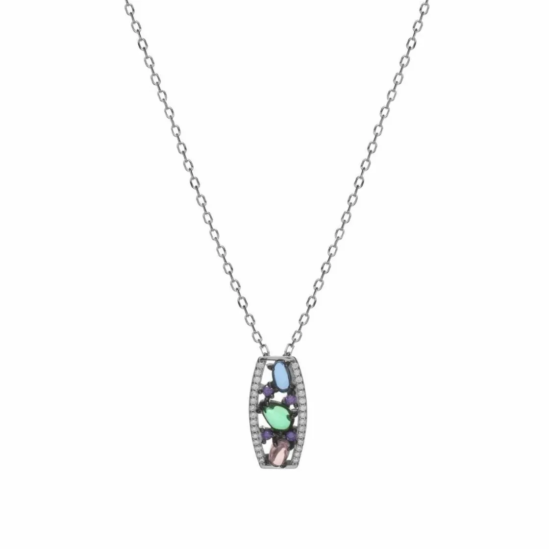 Collares Con Piedras | LINEARGENT Collares con piedras diseño mosaico con circonitas