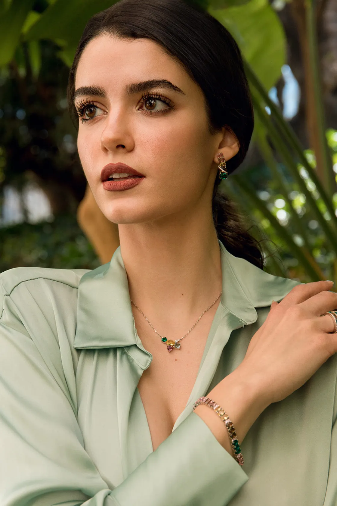 Collares Con Piedras | LINEARGENT Collares con piedras diseño mosaico multicolor y circonitas