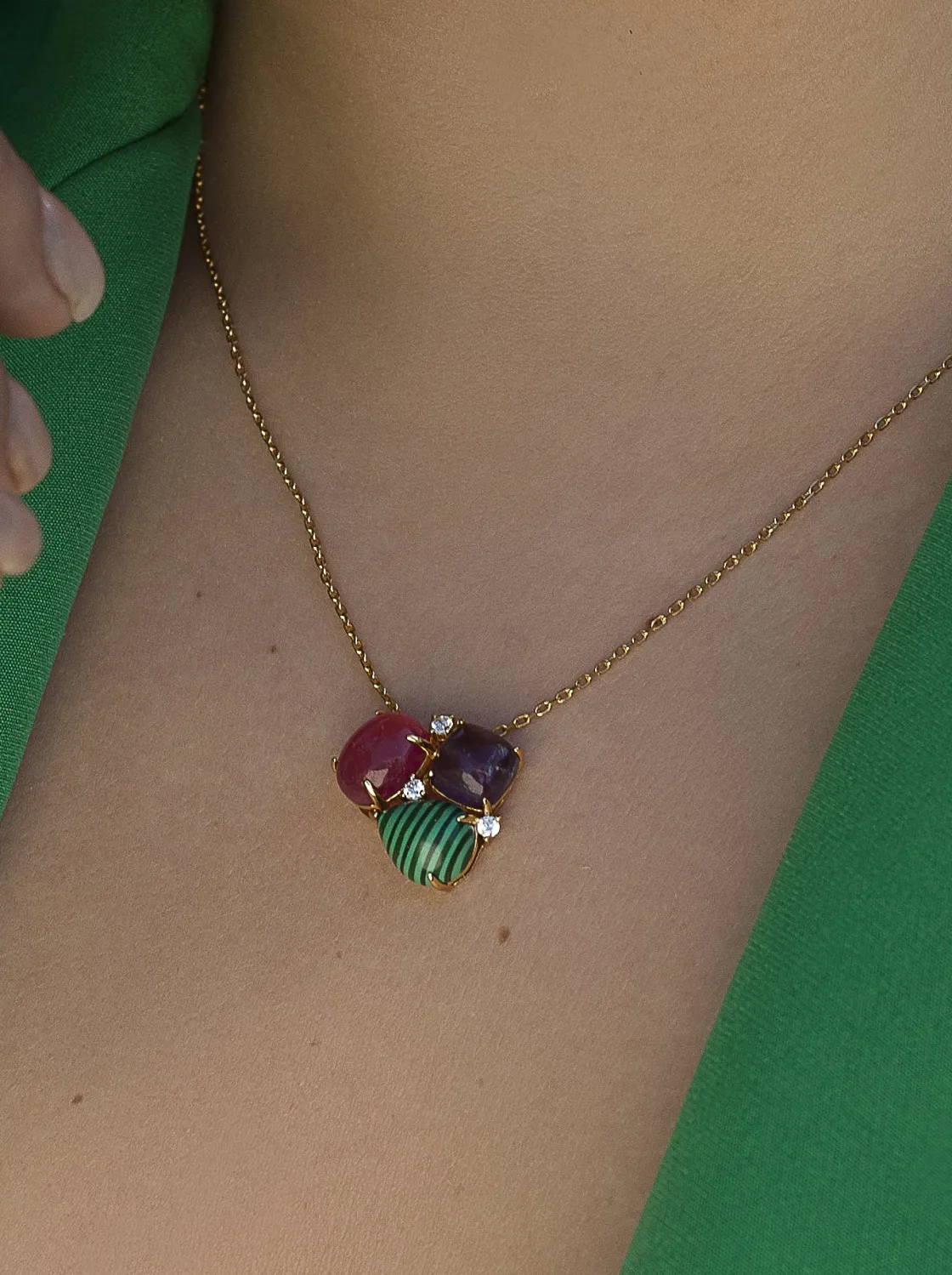 Collares Con Piedras | LINEARGENT Collares con piedras diseño multi forma con circonitas