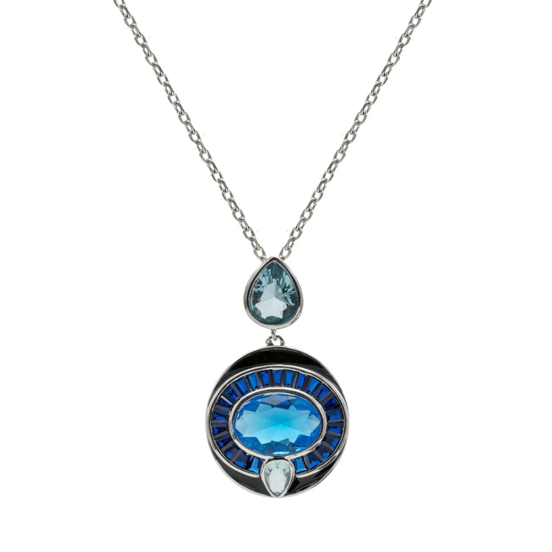 Collares Con Piedras | LINEARGENT Collares con piedras diseño ojo tonos azules