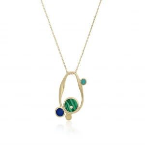 Collares Con Piedras | LINEARGENT Collares con piedras diseño ovalado irregular dorado