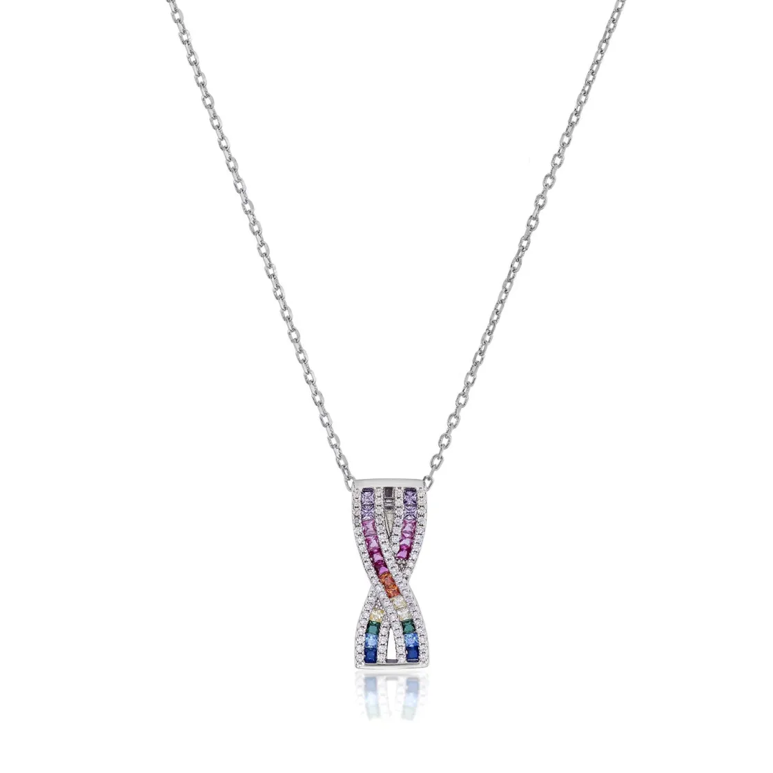 Collares Con Piedras | LINEARGENT Collares con piedras diseño raíles cruzados multicolor