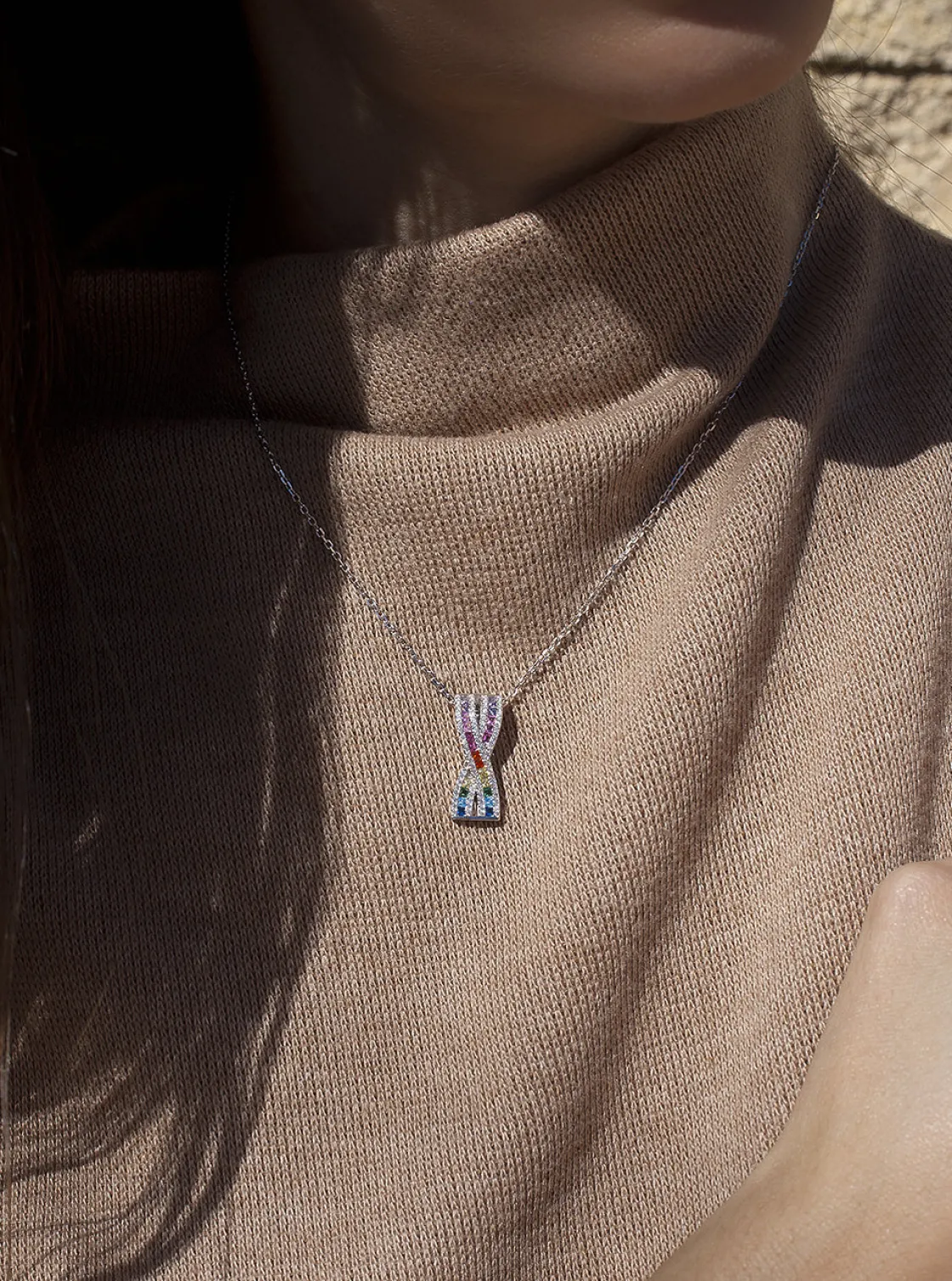 Collares Con Piedras | LINEARGENT Collares con piedras diseño raíles cruzados multicolor