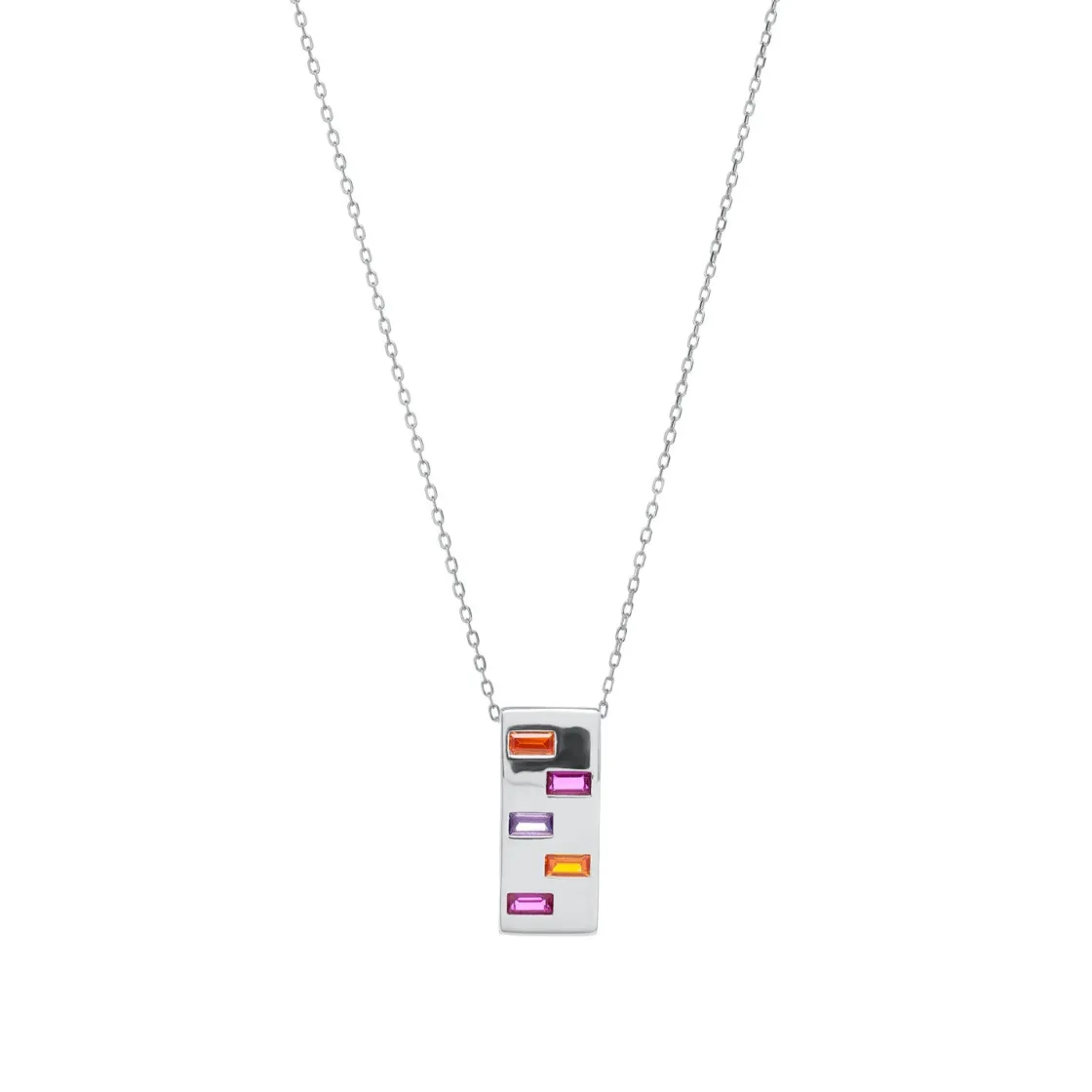 Collares Con Piedras | LINEARGENT Collares con piedras diseño rectangular tonos brillantes