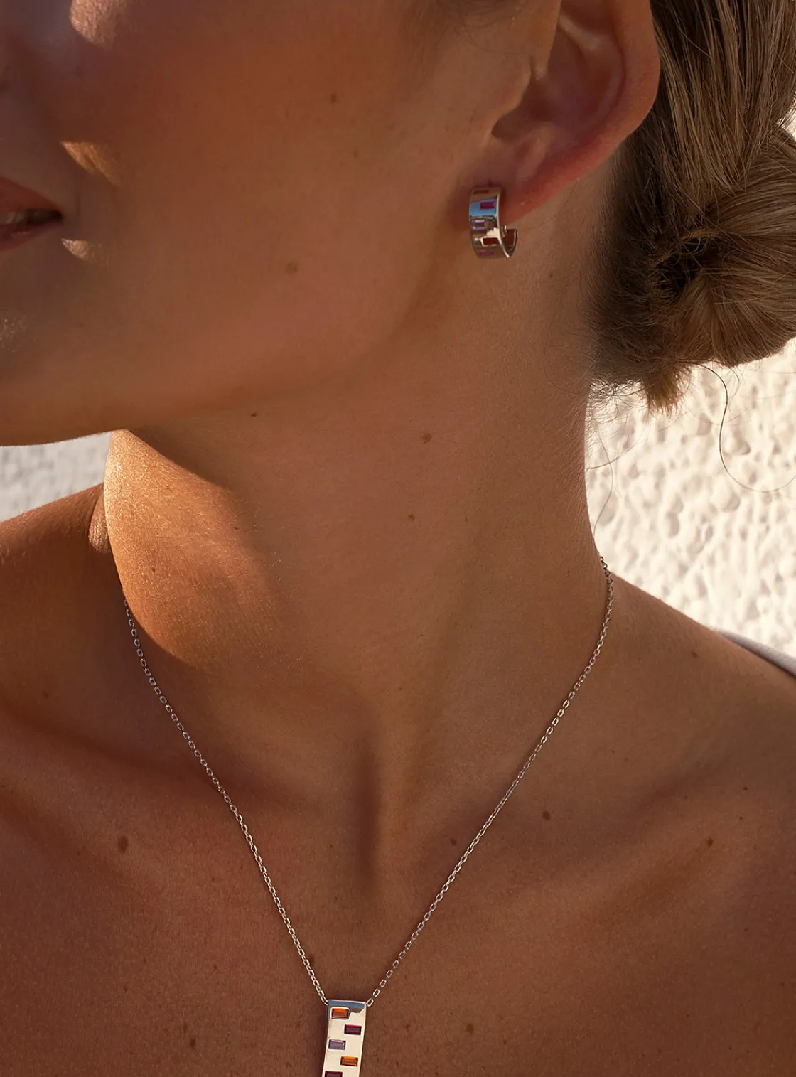 Collares Con Piedras | LINEARGENT Collares con piedras diseño rectangular tonos brillantes
