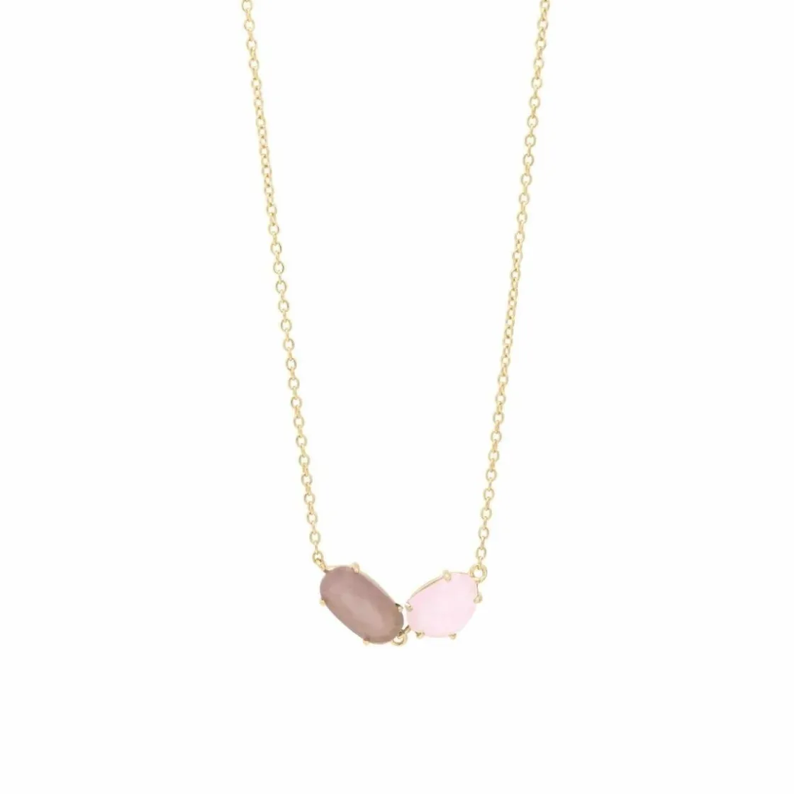 Collares Con Piedras | LINEARGENT Collares con piedras en plata baño oro doble piedra