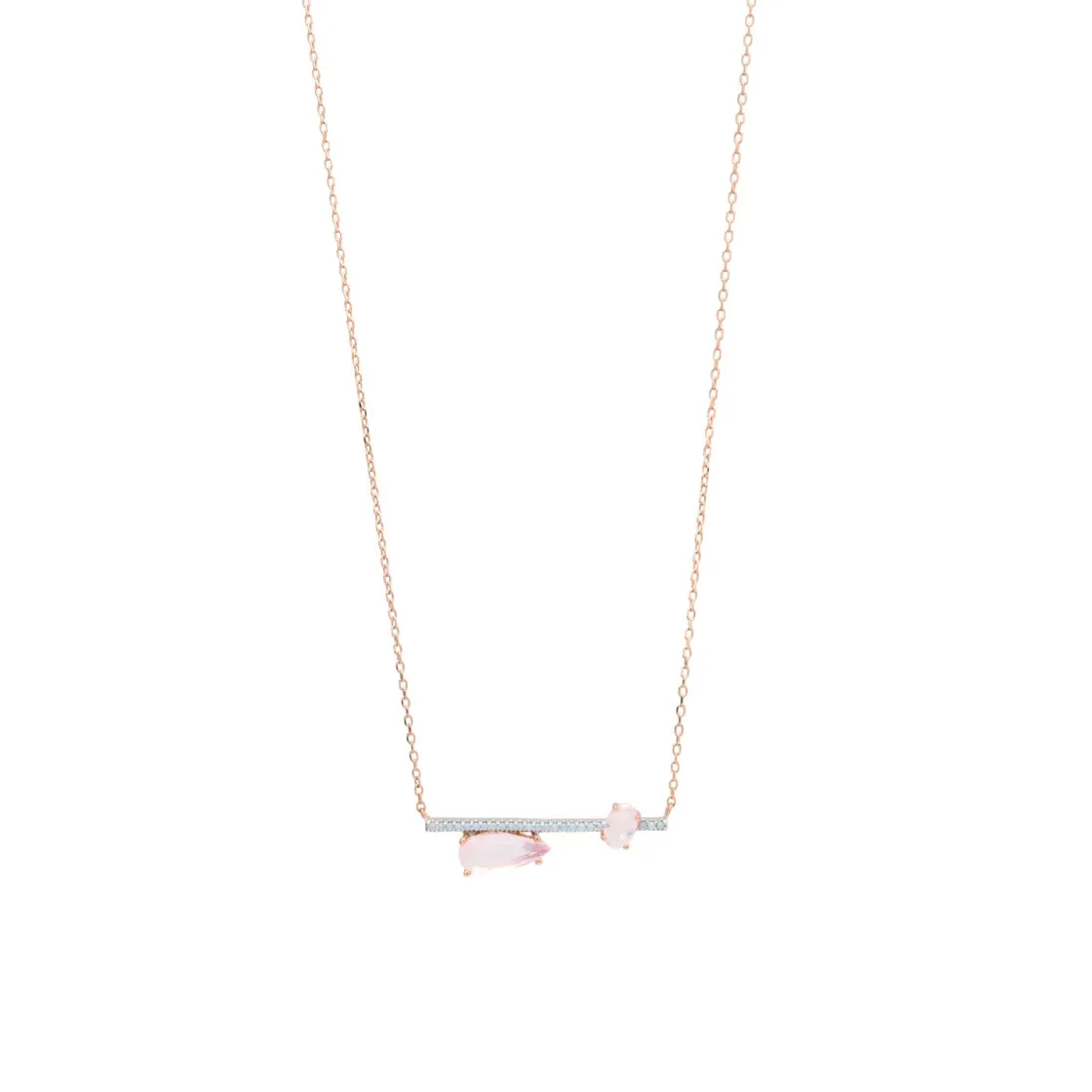 Collares Con Piedras | LINEARGENT Collares con piedras en plata diseño lineal rosa claro