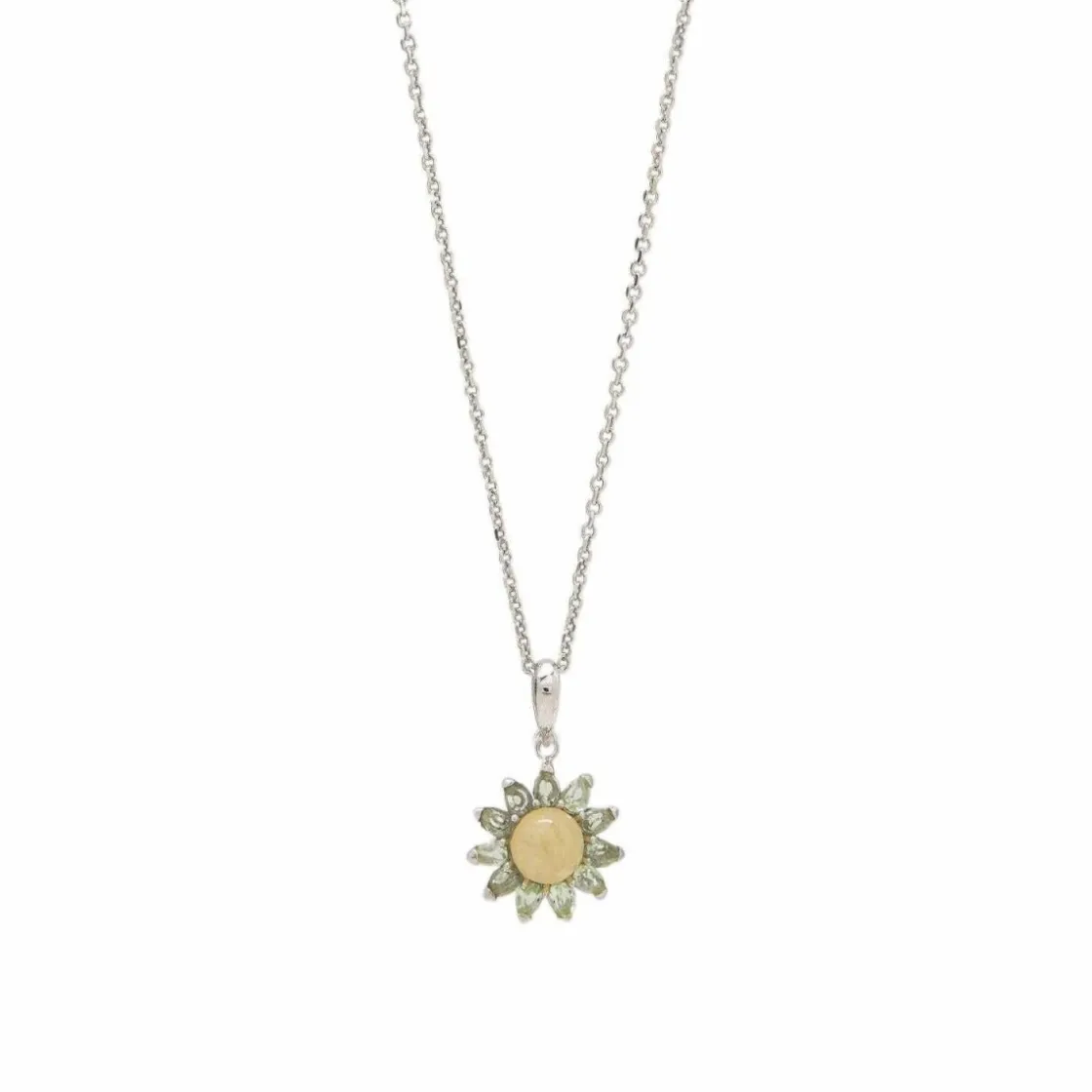 Collares Con Piedras | LINEARGENT Collares con piedras en plata diseño solar tono amarillo