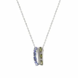 Collares Con Piedras | LINEARGENT Collares con piedras en plata dos tonos y circonitas