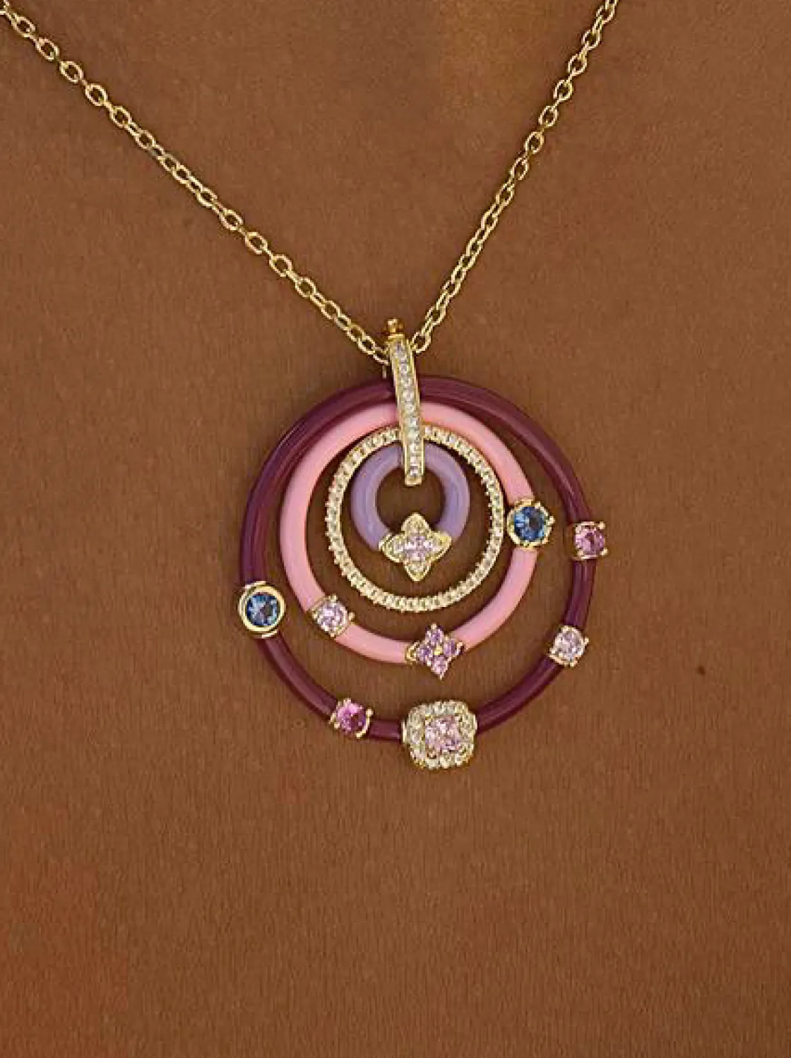 Collares Con Piedras | LINEARGENT Collares con piedras formados por círculos de esmalte