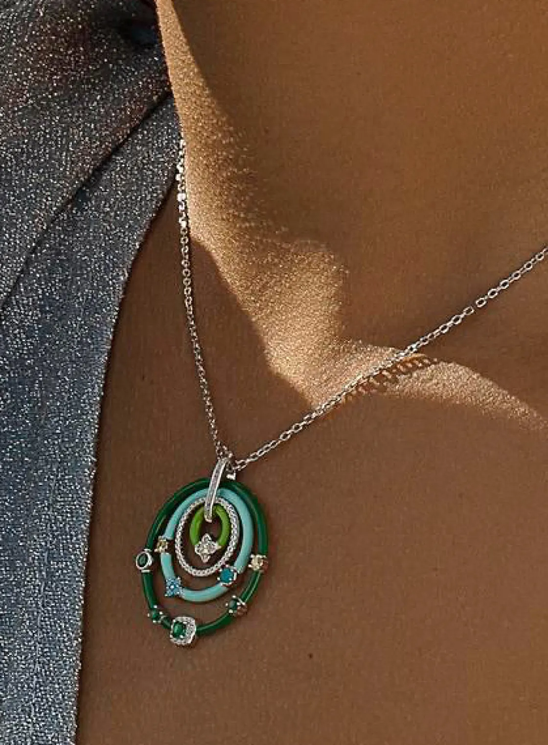 Collares Con Piedras | LINEARGENT Collares con piedras formados por cuatro círculos de esmalte