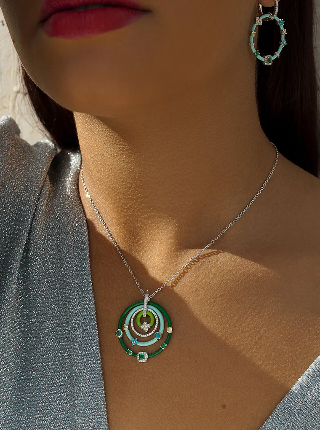 Collares Con Piedras | LINEARGENT Collares con piedras formados por cuatro círculos de esmalte