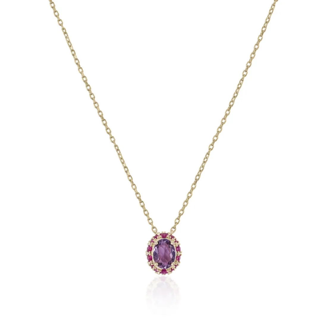 Collares Con Piedras | Colgantes Pequeños | LINEARGENT Collares con piedras motivo central en tonos violeta y rosados