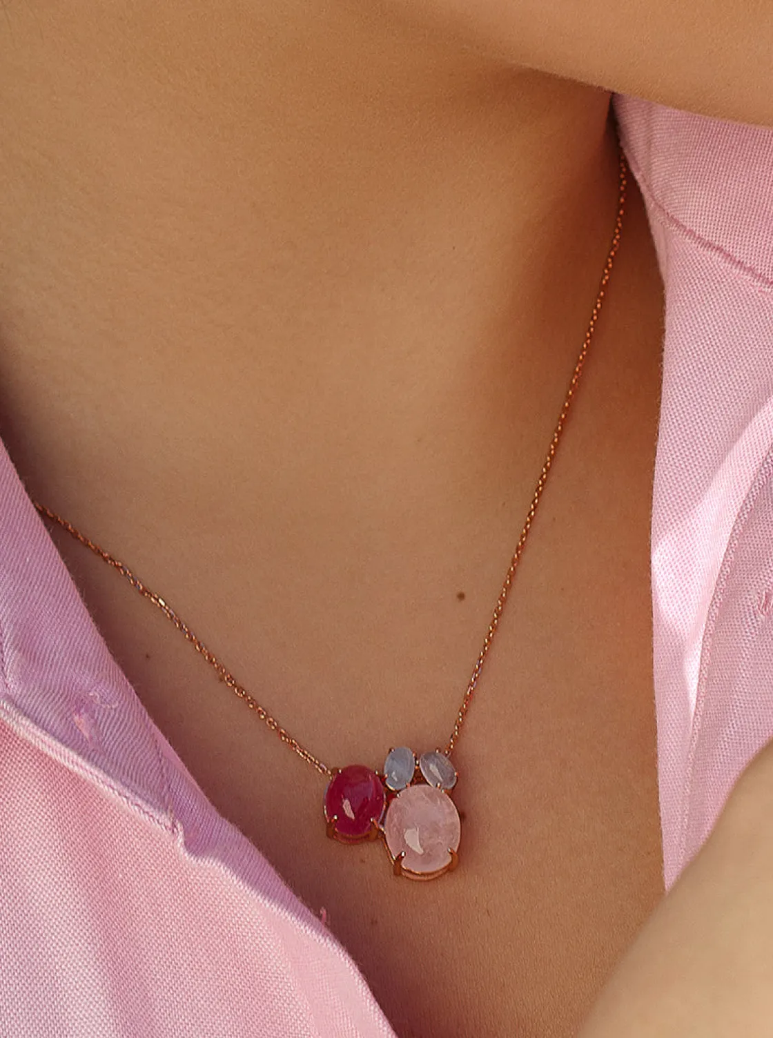 Collares Con Piedras | LINEARGENT Collares con piedras naturales diseño de cabouchon