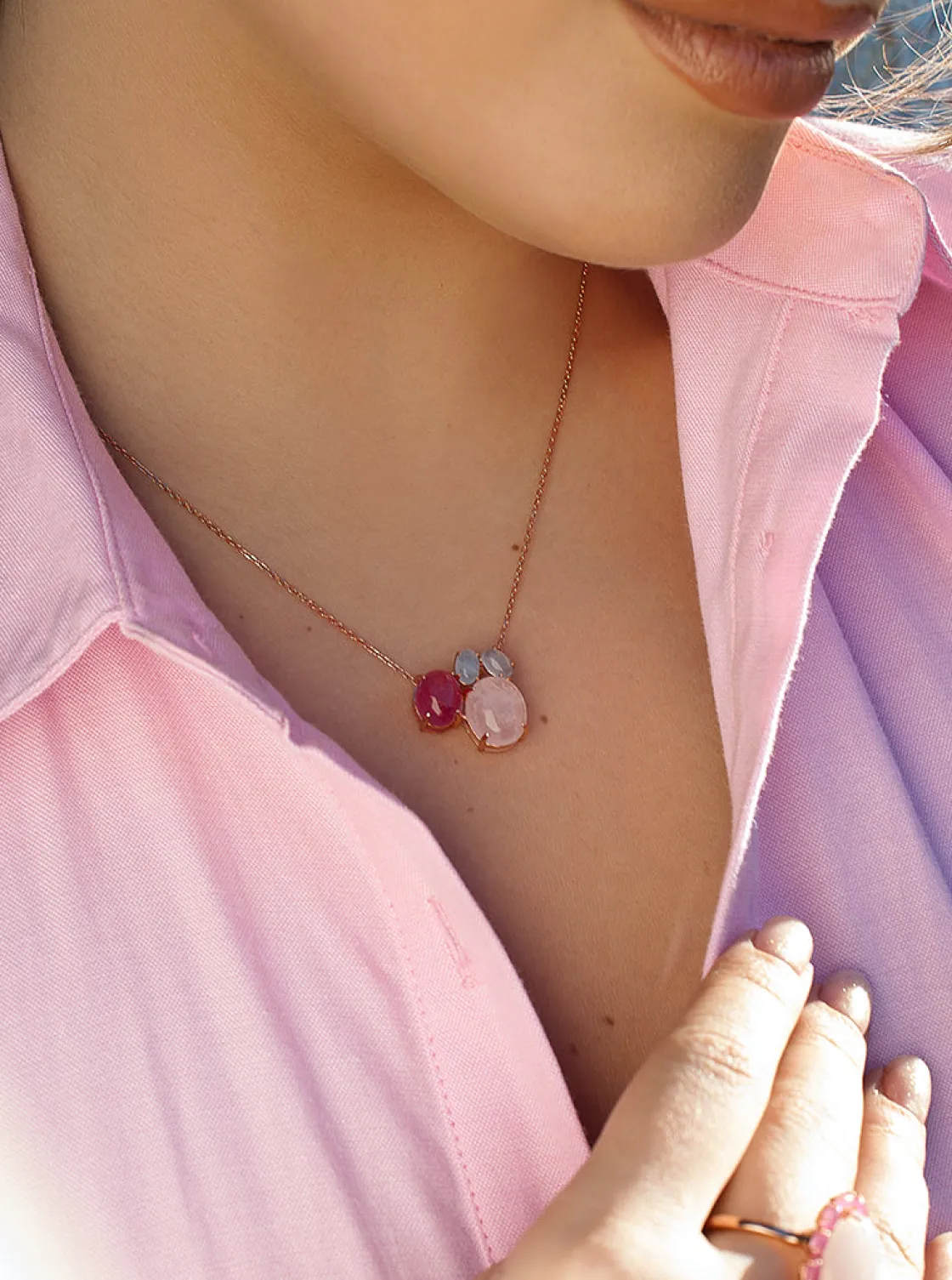 Collares Con Piedras | LINEARGENT Collares con piedras naturales diseño de cabouchon