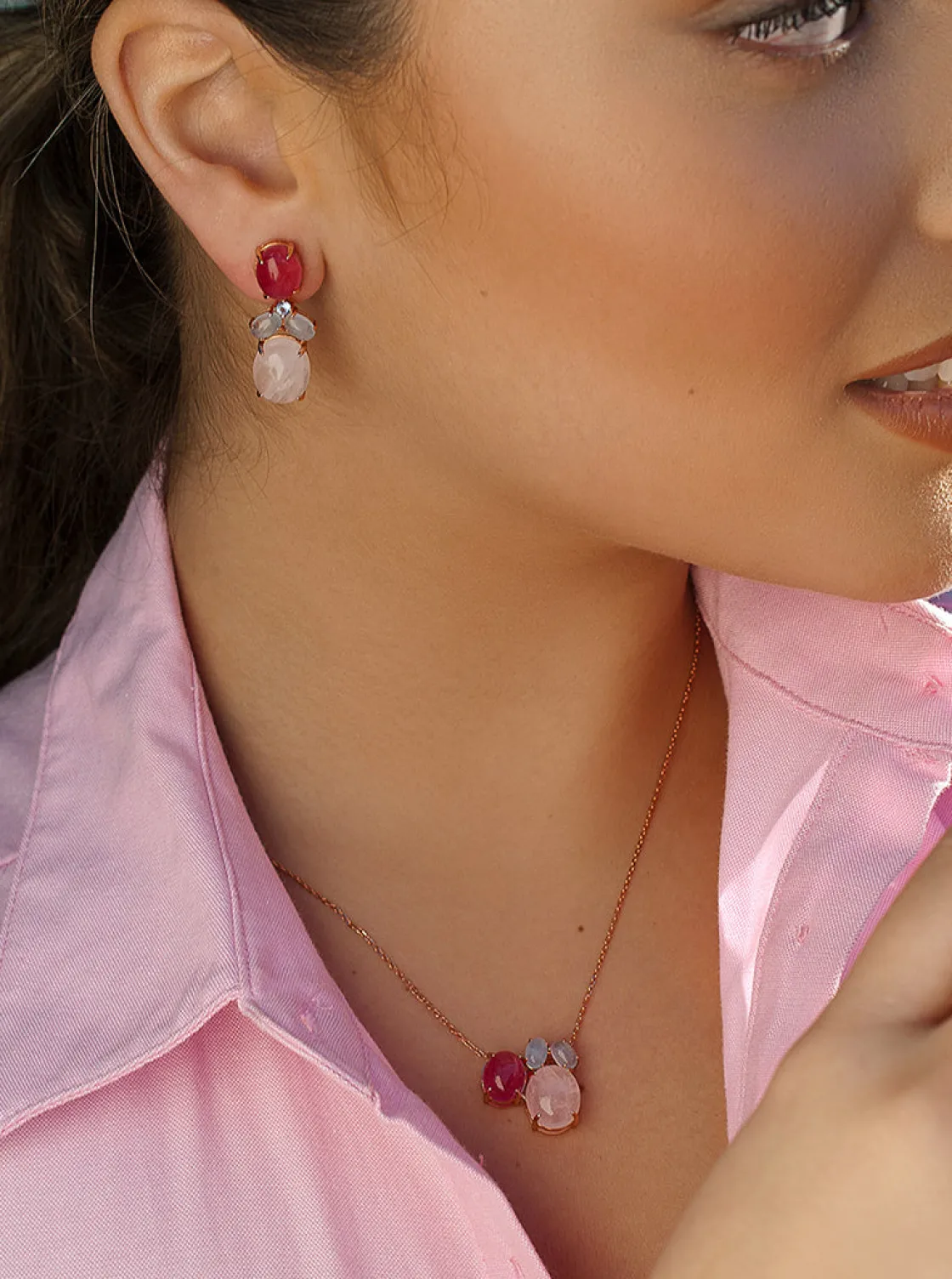 Collares Con Piedras | LINEARGENT Collares con piedras naturales diseño de cabouchon