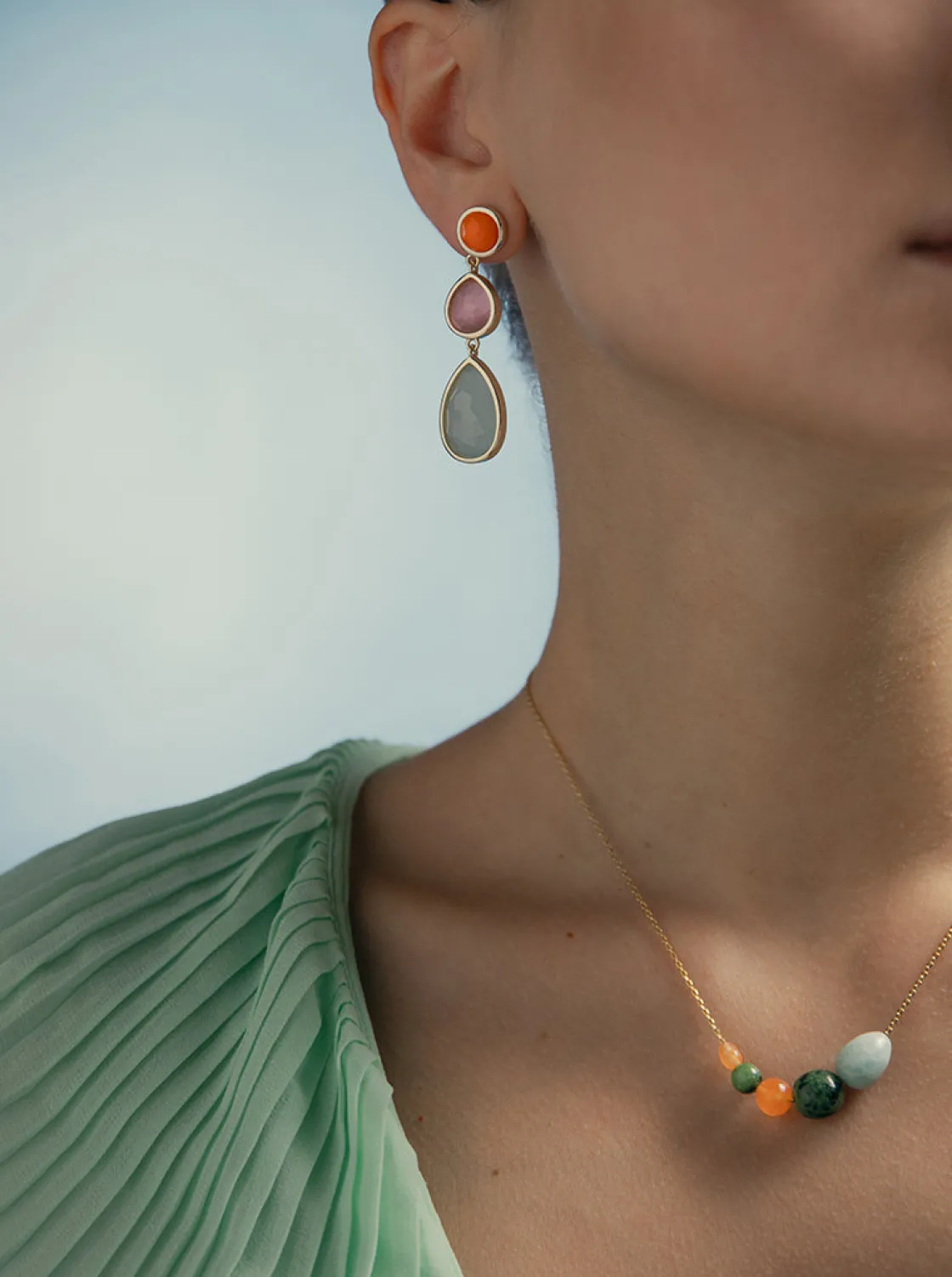 Collares Con Piedras | LINEARGENT Collares con piedras naturales en tono nature