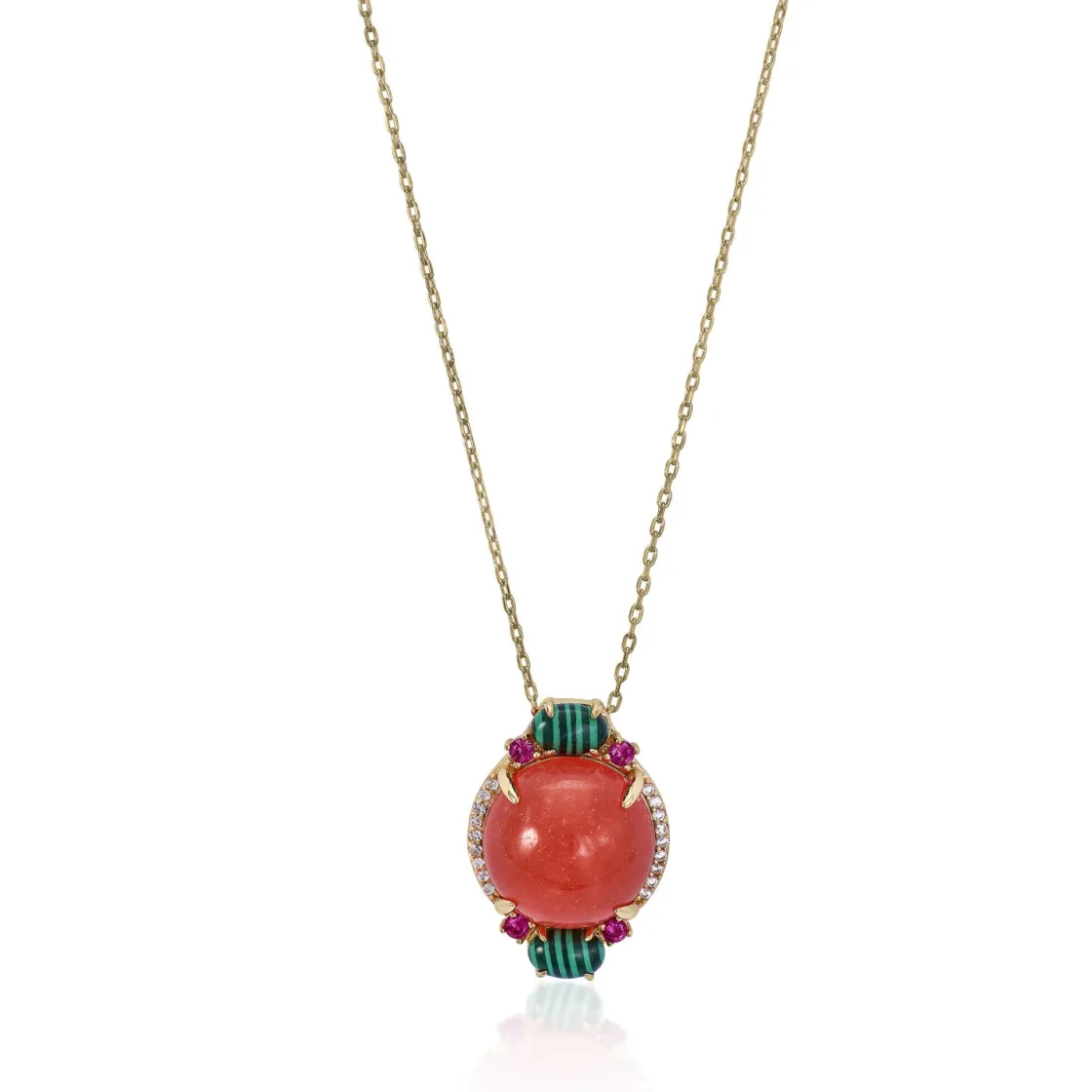 Collares Con Piedras | LINEARGENT Collares con piedras semipreciosas en tonos naranjas y circonitas