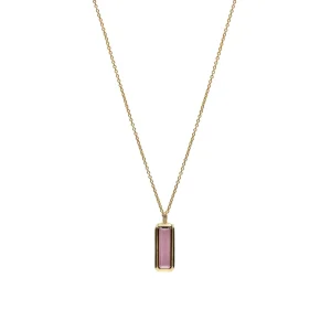 Colgantes Pequeños | LINEARGENT Collares con piedras talla radiante tono rosa